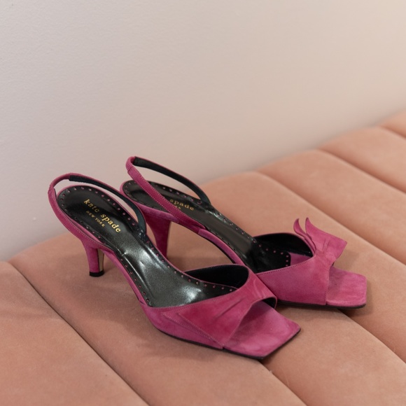 kate spade Shoes - Kate Spade Pink Suede Slingback heel Size 7.5